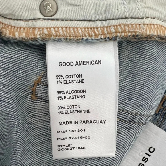 Good American Good Classic Distressed Straight Leg High Rise Jeans Size 2/26 NEW - Picture 10 of 14